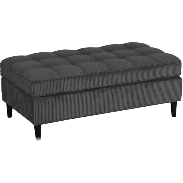 Notio Living Lindhus-Pouf in corduroy antraciet Grijs