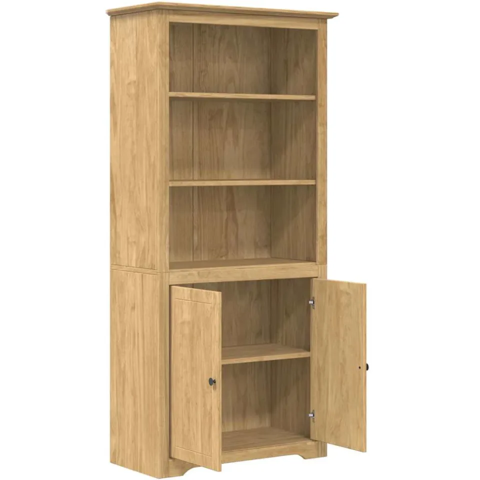 vidaXL Boekenkast BODO 3-laags 82 x 40 x 173 cm Bewerkt hout Bruin