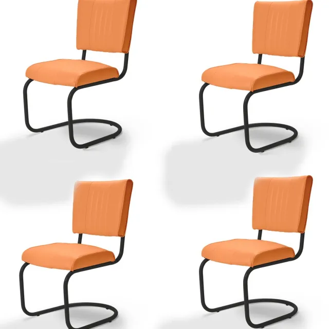 Bel Air Retro Fifties Furniture Prospect MP Black Orange Set van 4