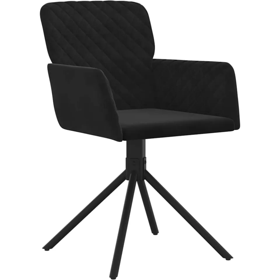 vidaXL Eetkamerstoelen draaibaar 2 st fluweel zwart