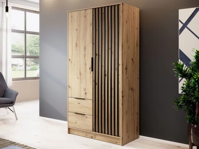 Mobistoxx Kledingkast MELINDA 2 deuren 2 lades artisan eik