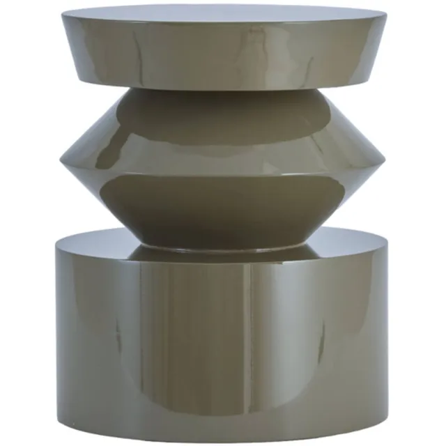 Light & Living DHOTI bijzettafel hout glans taupe Ø39,5x50 cm ronde tafel - Light & Living