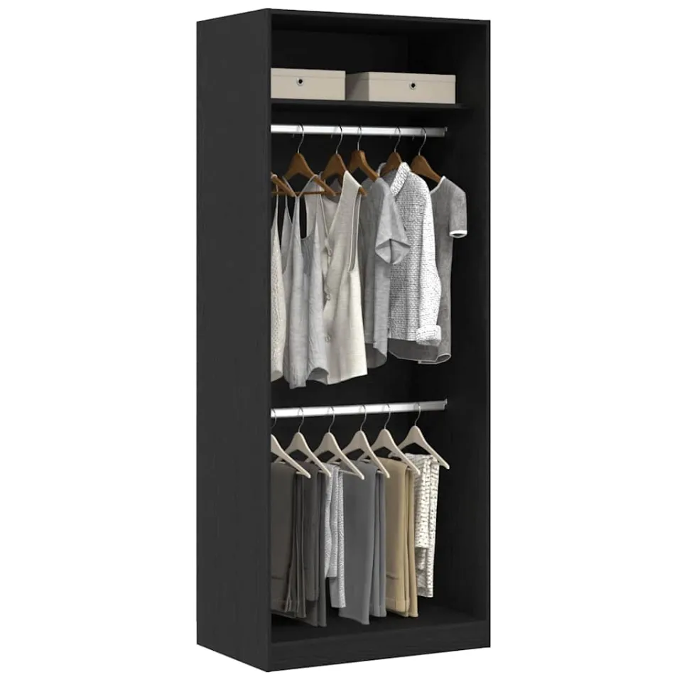 vidaXL Kledingkast Zwart Eiken 80 x 50 x 200 cm