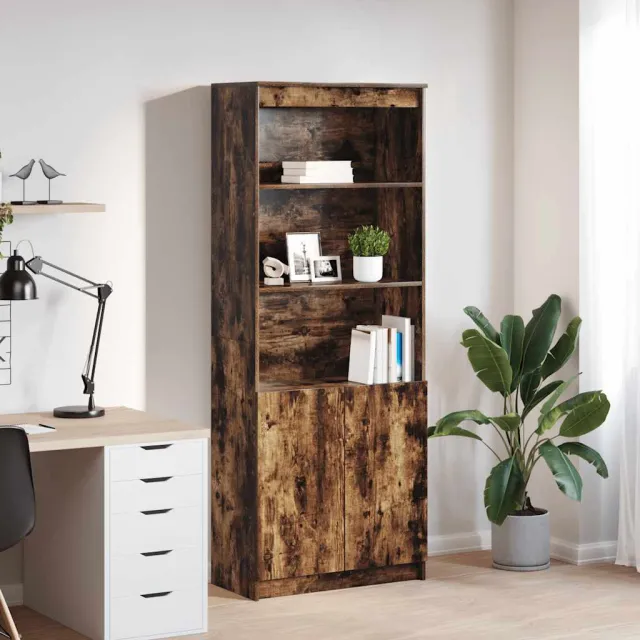 vidaXL Hoge kast 70x35x180 cm bewerkt hout gerookt eikenkleurig Bruin