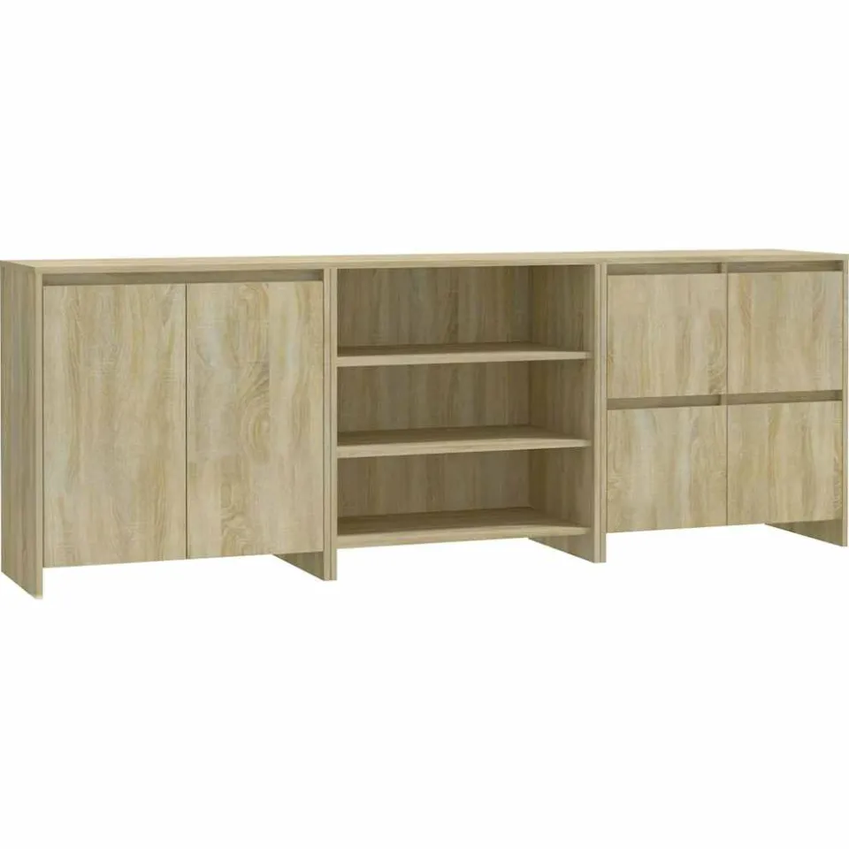 vidaXL 3 st Dressoirs bewerkt hout sonoma eikenkleurig, foto 3