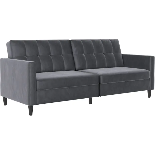 Notio Living Hartford-Slaapbank - 3-zits - Antraciet Fluweel