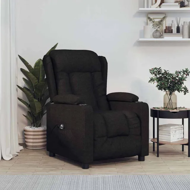 vidaXL Fauteuil verstelbaar elektrisch stof zwart