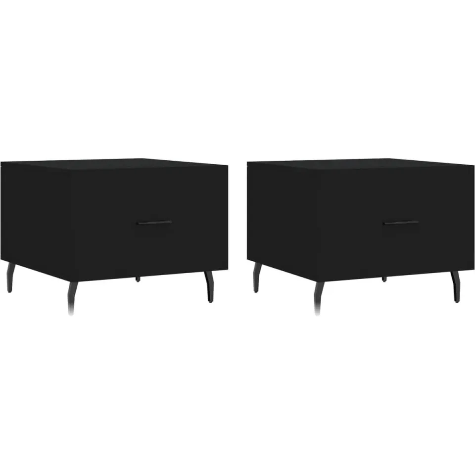 vidaXL Salontafels 2 st 50x50x40 cm bewerkt hout zwart, foto 3