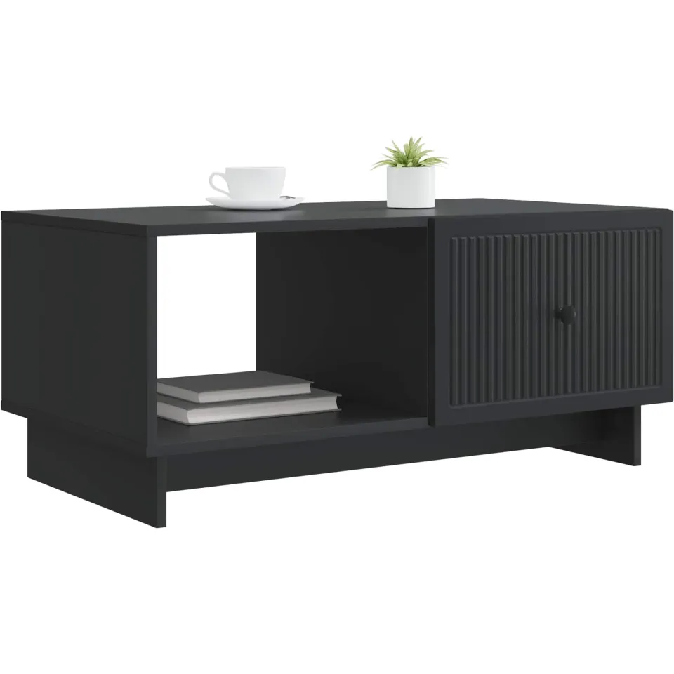 vidaXL Salontafel Zwart 90 x 50 x 40 cm Bewerkt hout