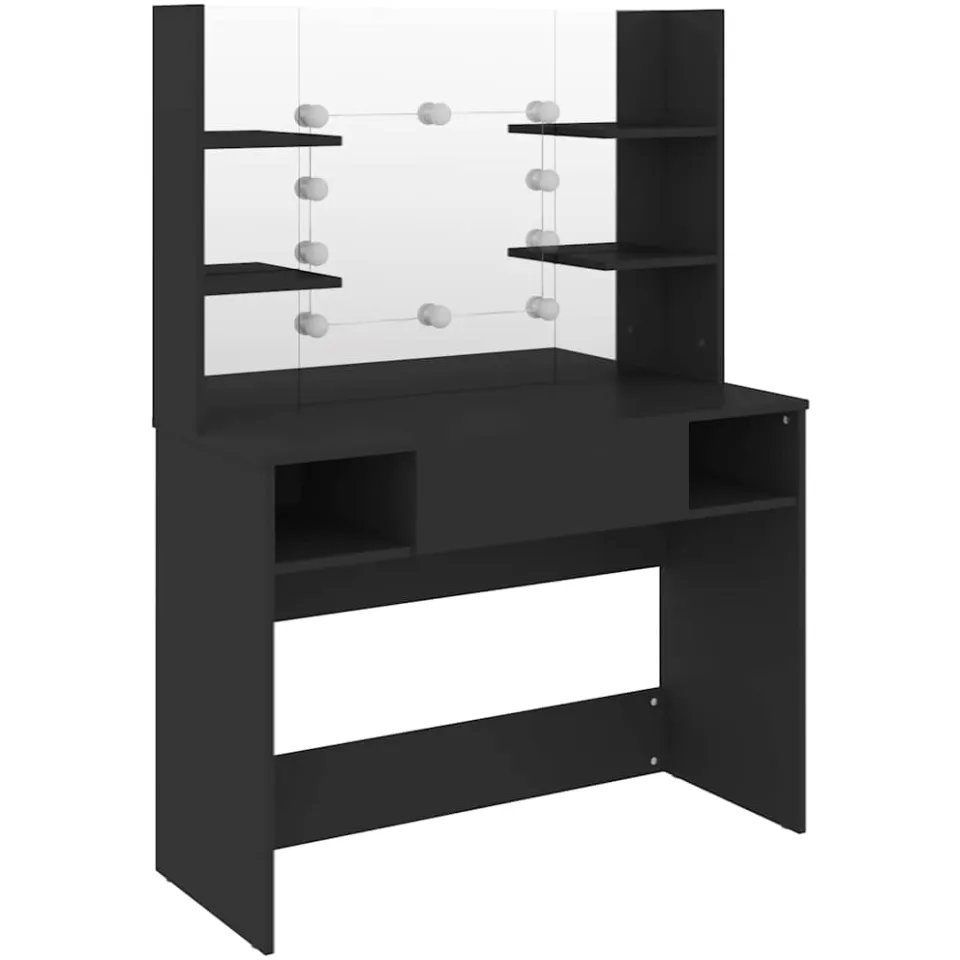 vidaXL Kaptafel met LED-verlichting 100x40x135 cm MDF zwart, foto 3