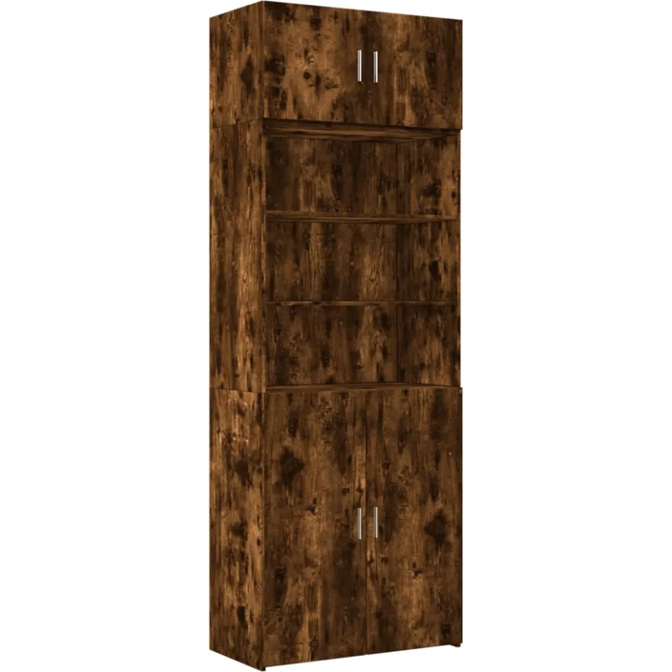 vidaXL Opbergkast 80x42,5x225 cm bewerkt hout gerookt eikenkleur, foto 3