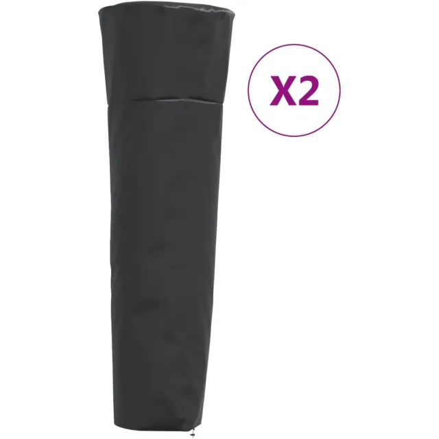 vidaXL Heaterhoezen piramidevormig 2 st 86x47x241 cm 420D oxford stof Zwart