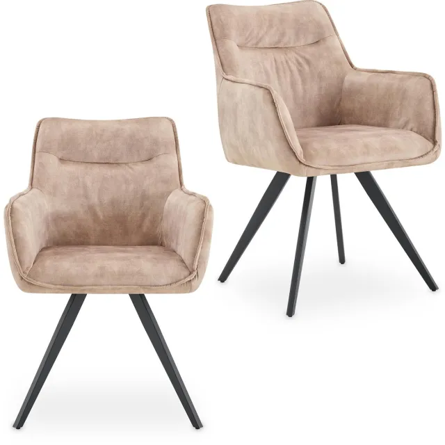 IDIMEX Eetkamerstoelen VENICE, set van 2 – kamelbruin