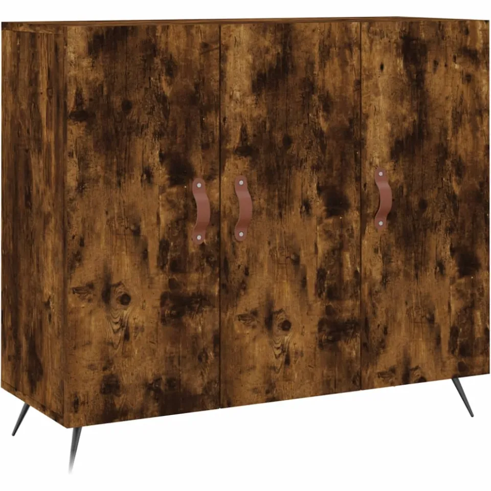 vidaXL Dressoir 90x34x80 cm bewerkt hout gerookt eikenkleurig, foto 3