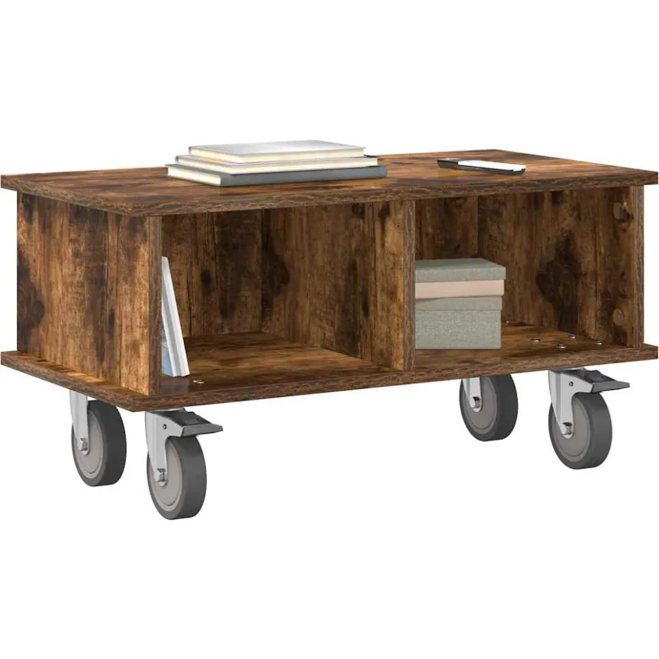 vidaXL TV-standaard 68,5 x 35 x 35 cm Gerookt eiken Bewerkt hout Bruin