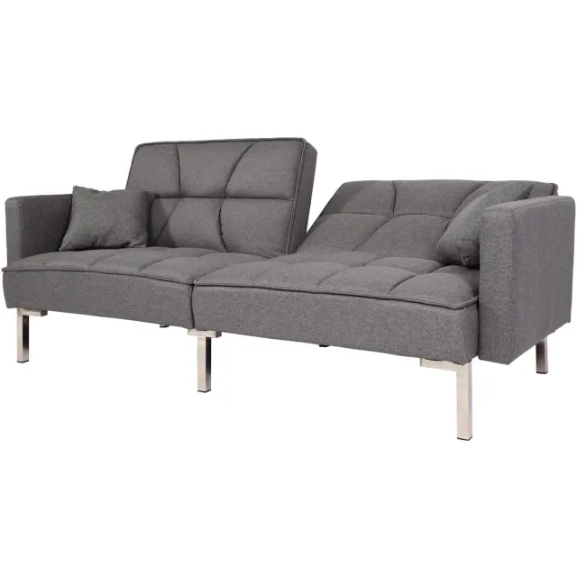 MCW Slaapbank MCW-K65, slaapbank logeerbed, slaapfunctie ligoppervlak 170x104 cm ~ stof/textiel grijs