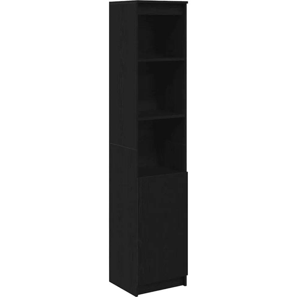 vidaXL Highboard 37,5x35x180 cm spaanplaat zwart eikenkleurig