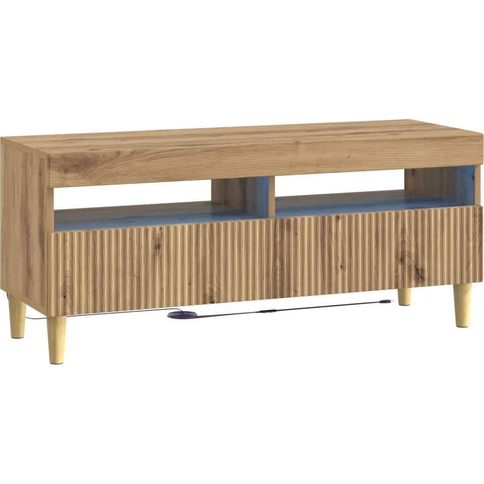 vidaXL LED tv-meubel ARNHEM 100 x 35 x 43 cm Artisanaal eiken, foto 3
