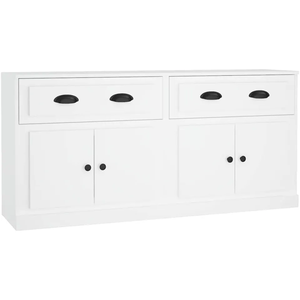 vidaXL Dressoirs 2 st bewerkt hout wit