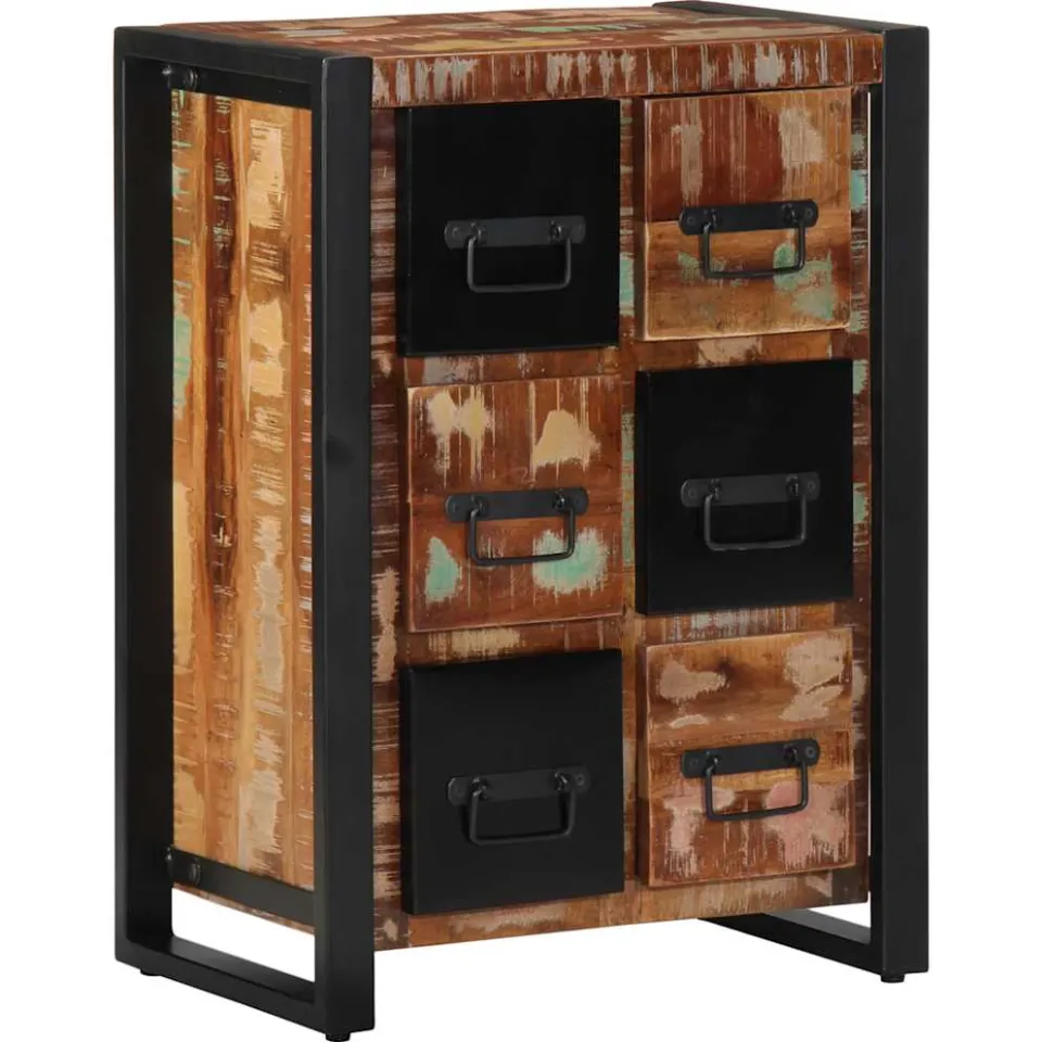 vidaXL Dressoir 50x35x70 cm massief gerecycled hout bruin, foto 3