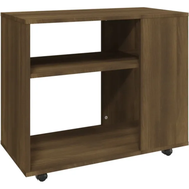 vidaXL Bijzettafel - 70x35x60,5 - cm - bewerkt - hout - bruin - eikenkleur bruineiken