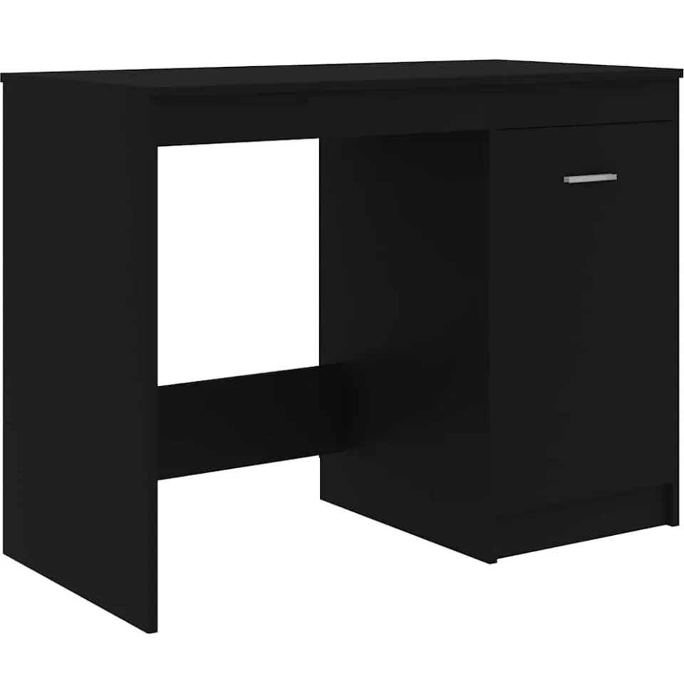 vidaXL Bureau 100x50x76 cm bewerkt hout zwart