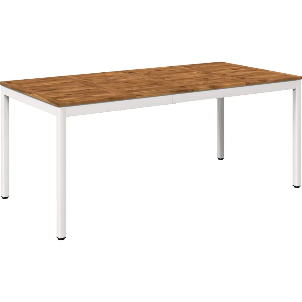 vidaXL Tuindiner tafel NAARDEN Natuurlijk en Wit 147 x 88,5 x 75 cm, foto 3