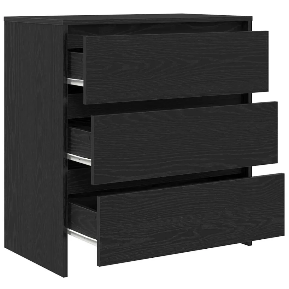 vidaXL Dressoir 70x41x75 cm bewerkt hout zwart eikenkleur, foto 4