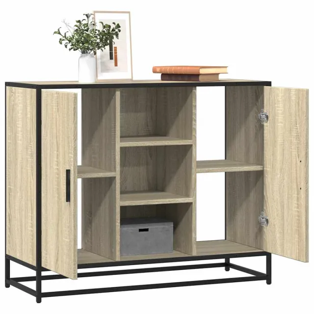 vidaXL Dressoir 92x35x76 cm bewerkt hout sonoma eikenkleurig