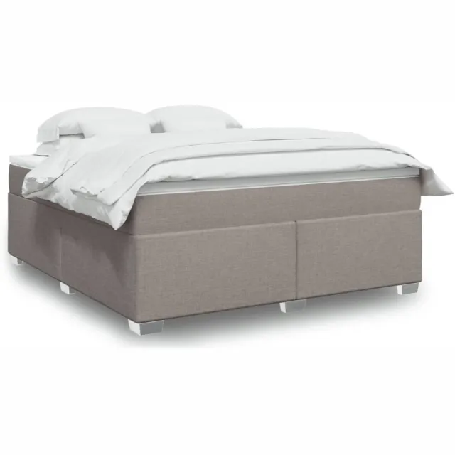 vidaXL Boxspring met matras stof taupe 180x200 cm