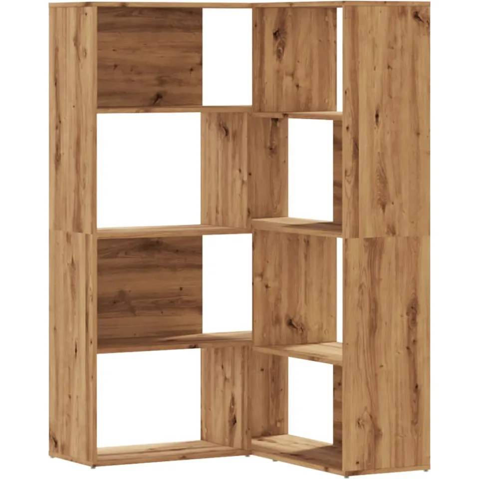 vidaXL Boekenkast 4-laags hoek 85x85x140 cm hout artisanaal eikenkleur, foto 3