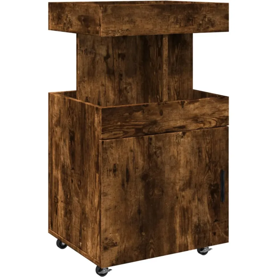 vidaXL Drankkar 50x41x89 cm bewerkt hout gerookt eikenkleurig Bruin