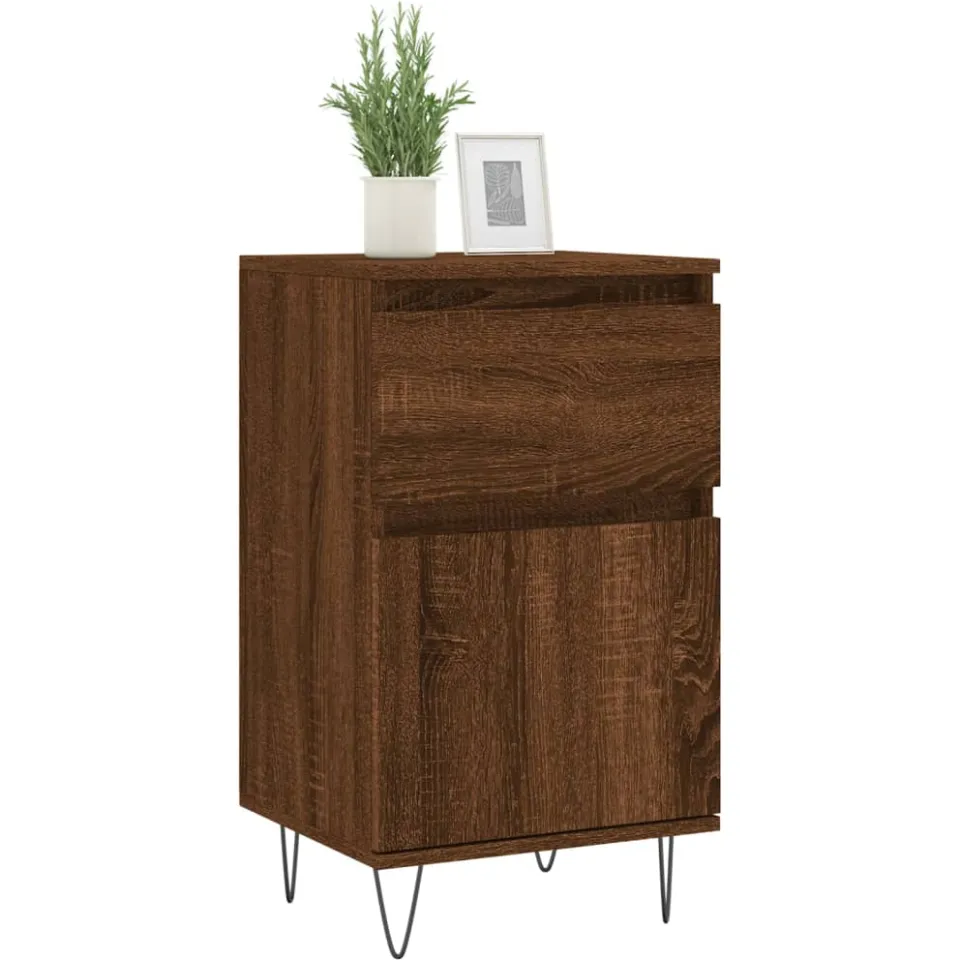 vidaXL Dressoirs 2 st 40x35x70 cm bewerkt hout bruin eikenkleur