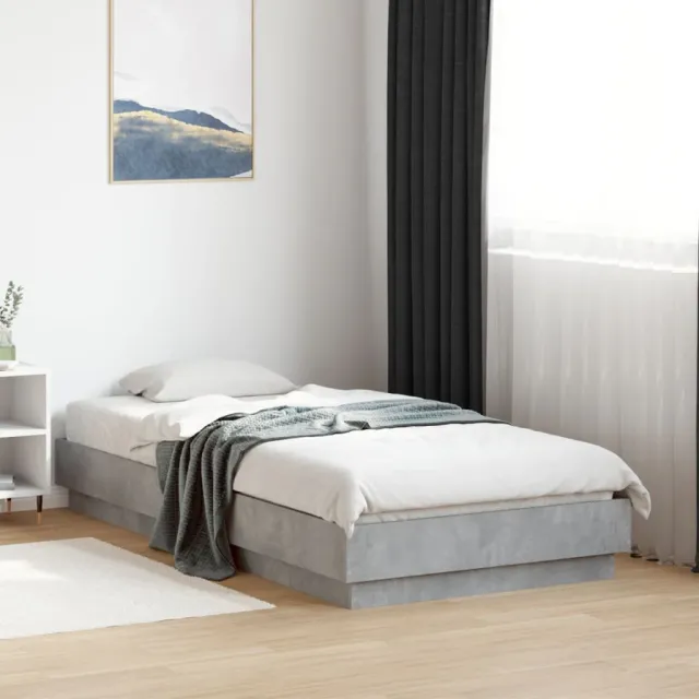 vidaXL Bedframe bewerkt hout betongrijs 75x190 cm grijs