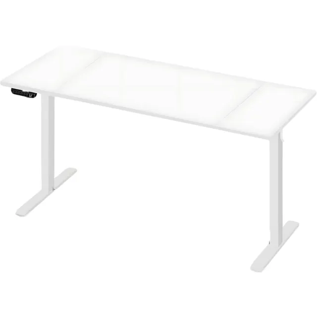Happiq Elektrisch Sta-Bureau - In Hoogte Verstelbaar Ergonomisch Bureau voor Thuis of Kantoor - Met USB-Oplaadpoort en Geheugeninstellingen - Color: 140x60cm white Wit