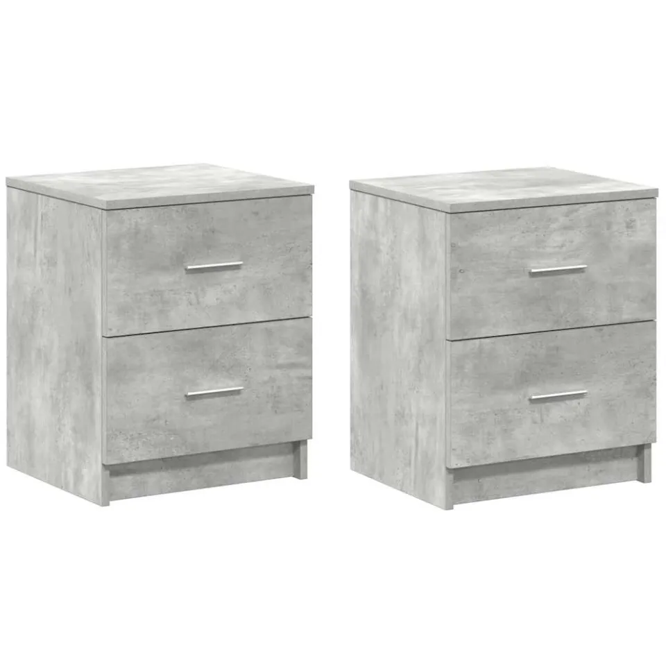 vidaXL Nachtkastjes 2 st met 2 lades 40x36x50 cm betongrijs bruin, foto 3
