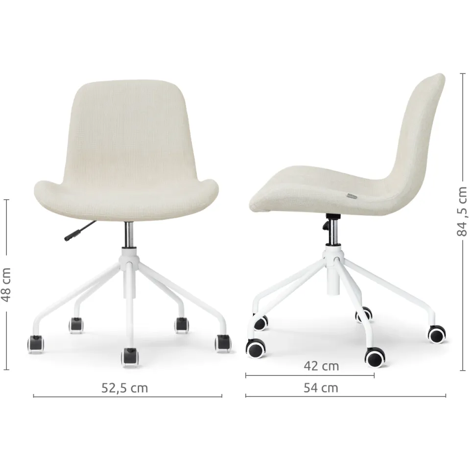 Nolon Nout-Fé bureaustoel cottonbeige - wit onderstel, foto 2