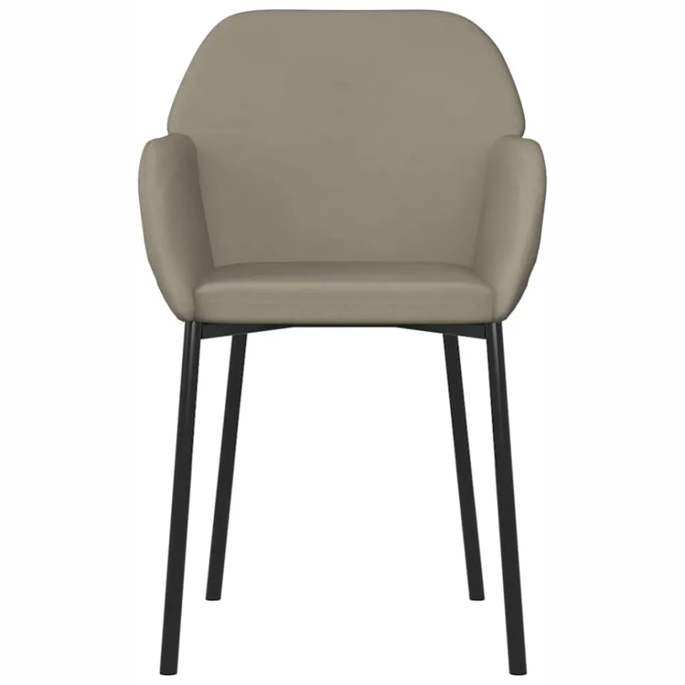 vidaXL Eetkamerstoelen 2 st fluweel lichtgrijs grijs, foto 4