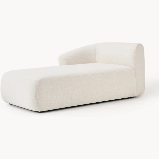 Westwing Collection Bouclé ottomane hoekmodule Sofia Wit