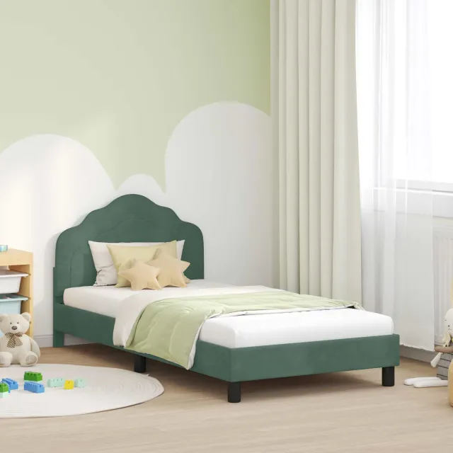 vidaXL Bedframe voor kinderen met hoofdbord Zeegroen 80 x 200 cm