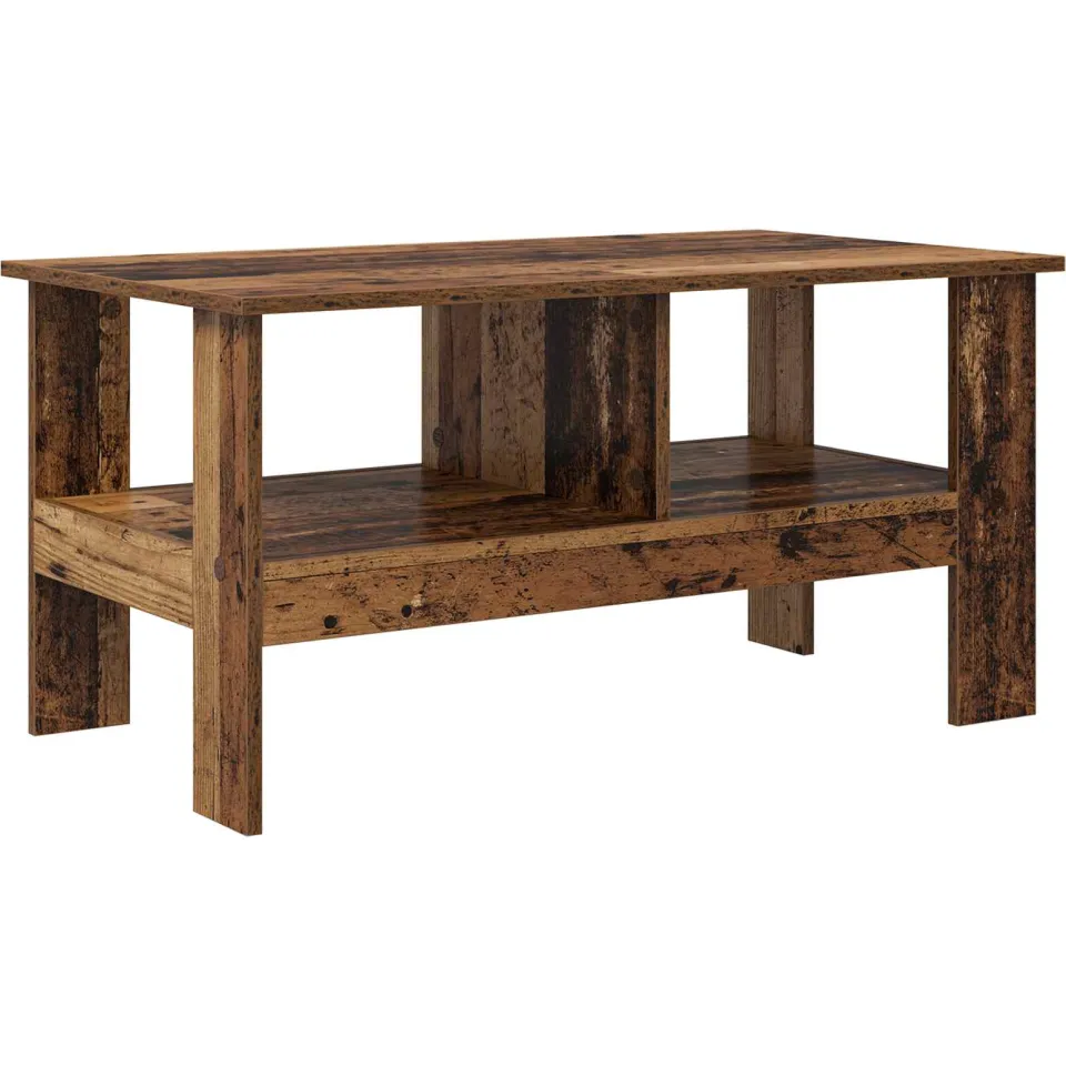 vidaXL Salontafel Oudhout 90 x 50 x 45 cm Bewerkt hout bruin, foto 3