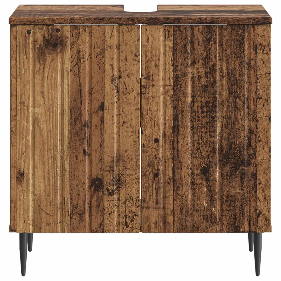 vidaXL Badkamer wastafelkast ZWOLLE Oud hout 59,5 x 31,5 x 59 cm bruin, foto 4