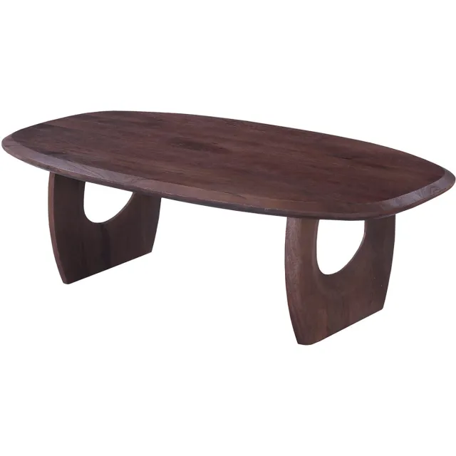 Rousseau Salontafel Braga - 130x70x40cm - Massief Mangohout - Donkerbruin