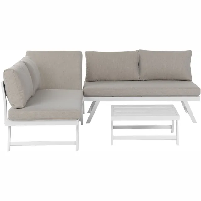 Beliani COCCORINO - Loungeset voor 5 - Taupe - Aluminium Grijs