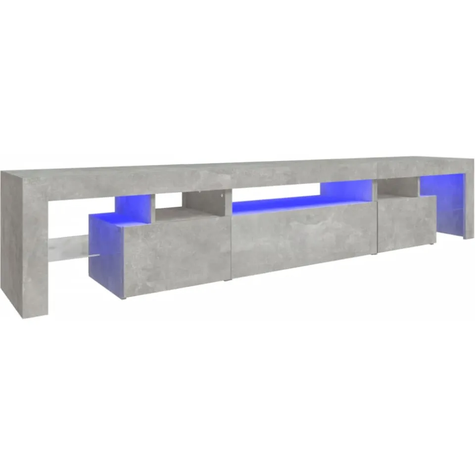 vidaXL Tv-meubel met LED-verlichting 215x36,5x40 cm betongrijs grijs, foto 3