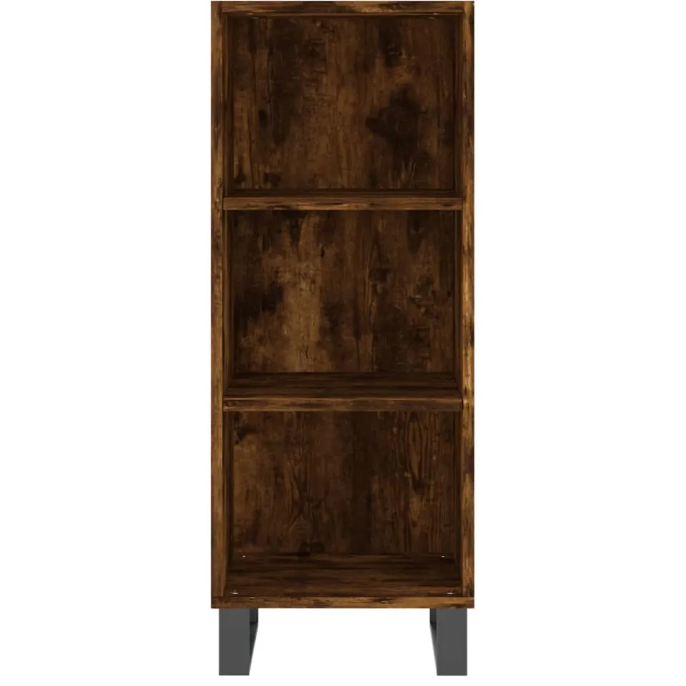 vidaXL Dressoir 34,5x32,5x90 cm bewerkt hout gerookt eikenkleurig Bruin
