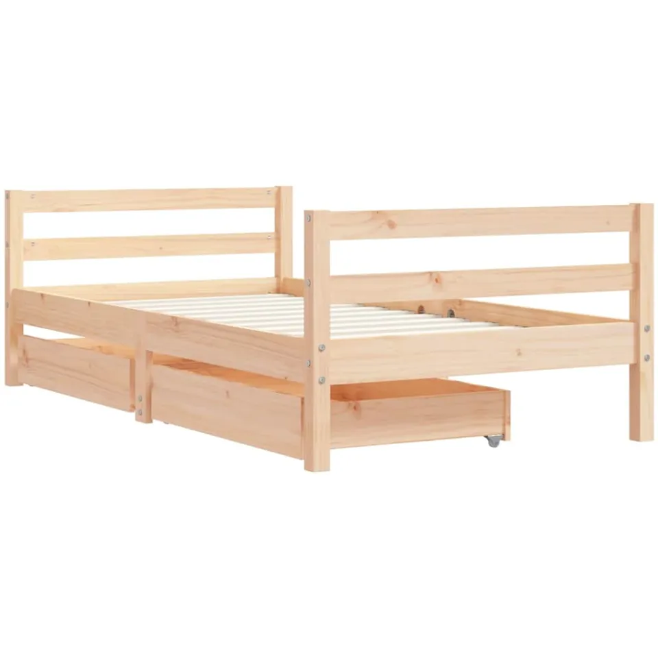vidaXL Kinderbedframe met lades 80x160 cm massief grenenhout Bruin