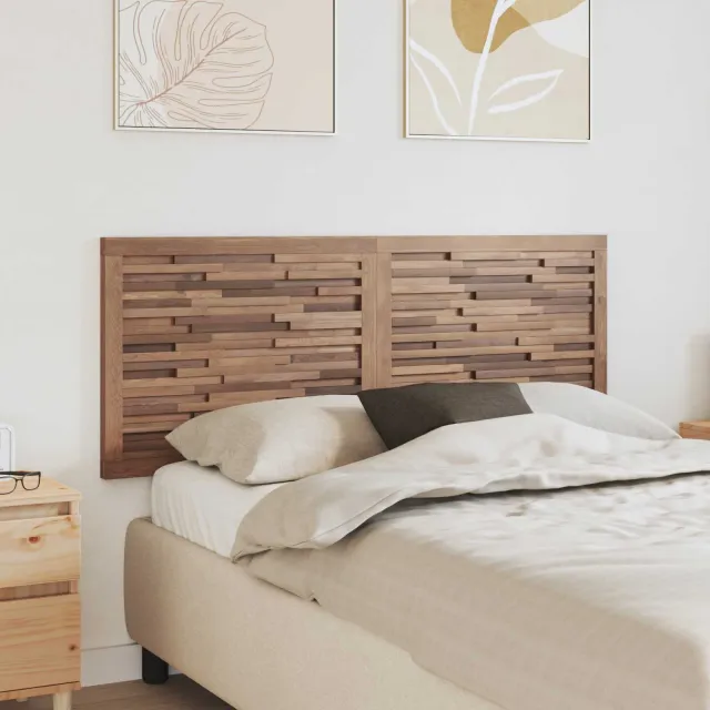 vidaXL Bed Hoofdbord Naturel Massief Teakhout Bruin