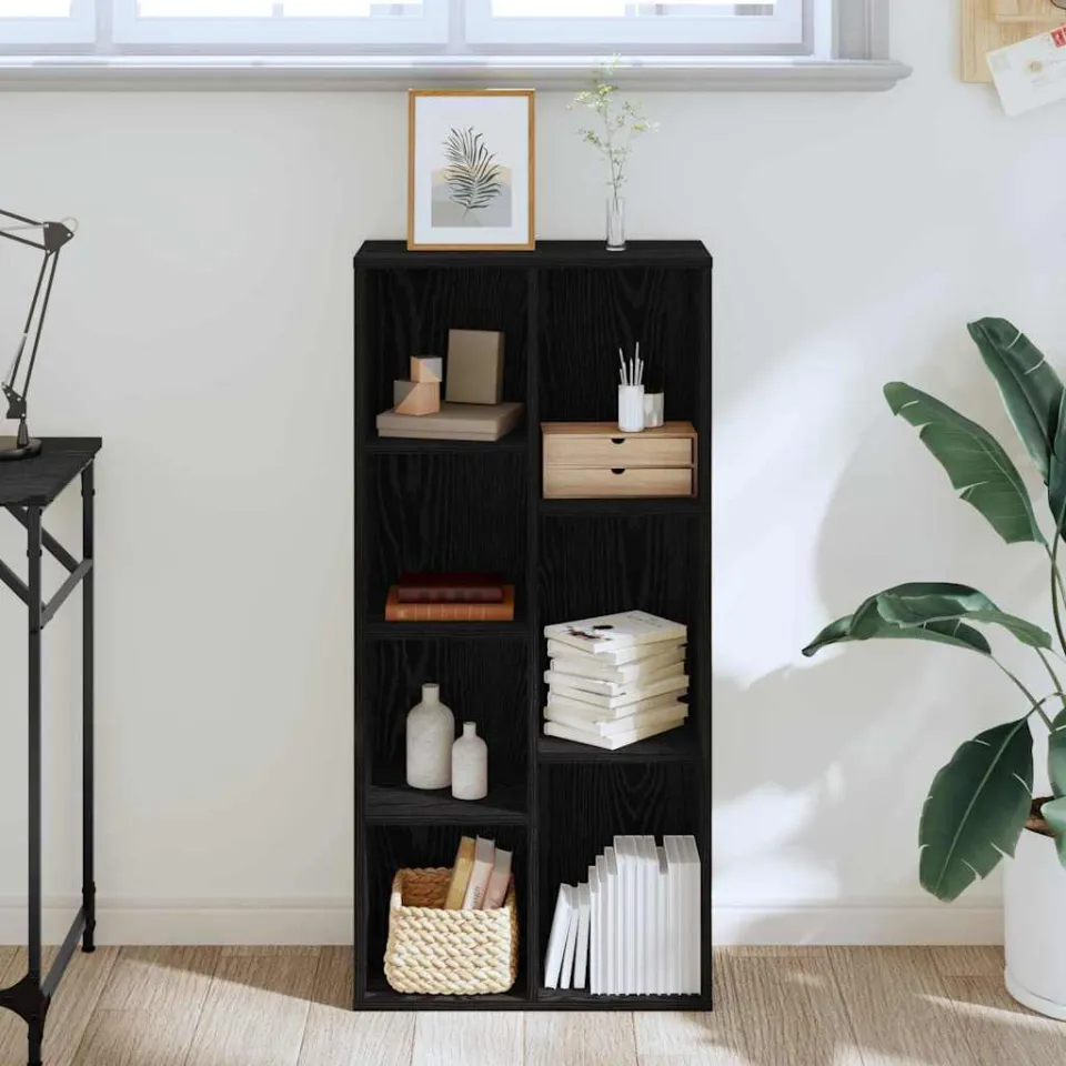 vidaXL Boekenkast 7-laags 50 x 25 x 102 cm Zwart Eiken, foto 3