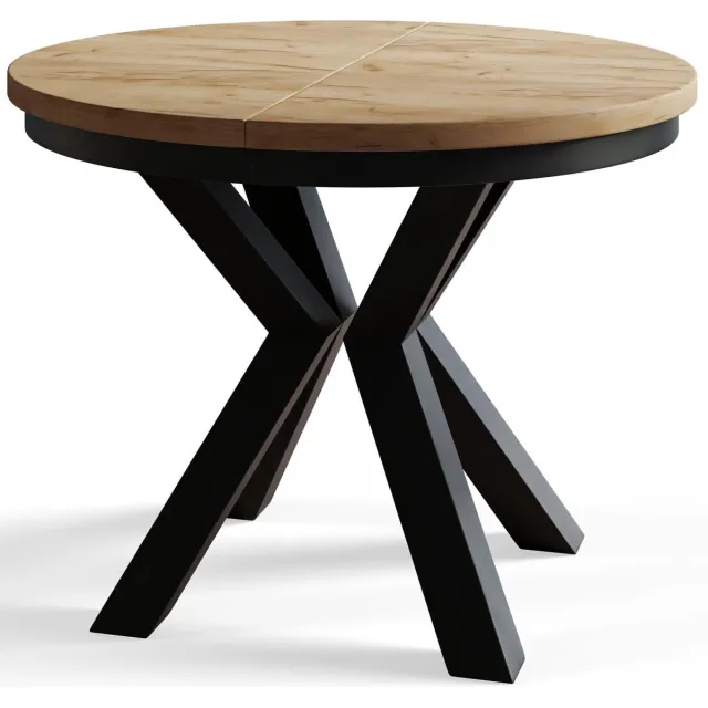 ALPİ Alpi Moebel - Ronde Tafel Uitschuifbare Loft - 100-180 cm - Bruin